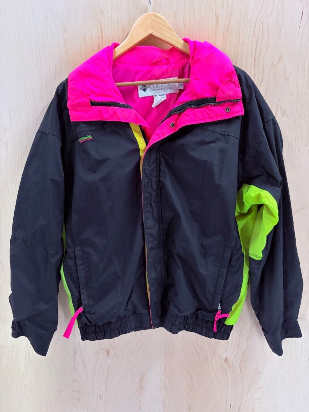 Columbia 1991 Radial Sleeve Hot Pink Neon Bugaboo Men's XL Colorblock Ski Jacket